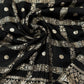 Soft munga silk saree with box checks weavings - black