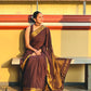 Beautiful semi Mysore silk saree with elephant weaving border