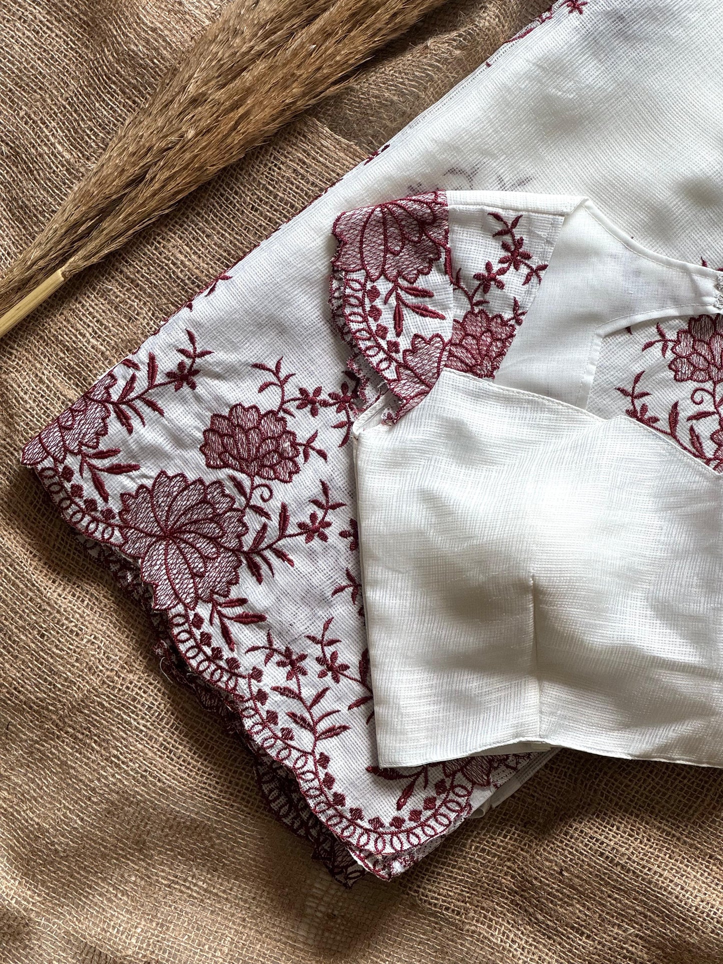 Kota Doria saree with beautiful embroidery