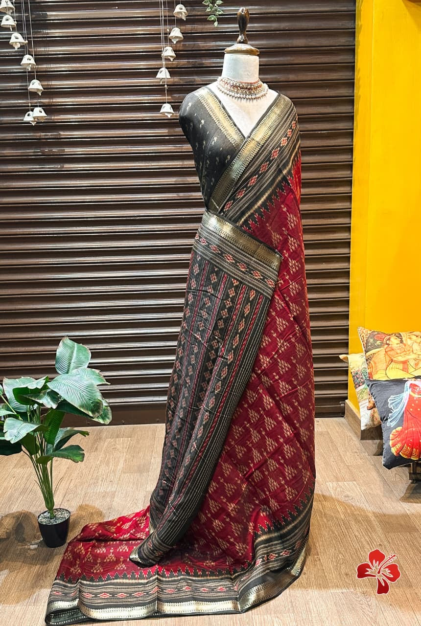Soft ikkat printed mix cotton sarees