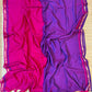 Pure mul cotton saree half pink purple