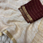 Soft viscous chinon silk saree with checks with contrast blouse
