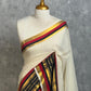 Pure and authentic mul cotton saree with black and red zari border