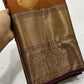Beautiful vintage rust orange silk saree with contrast border and blouse