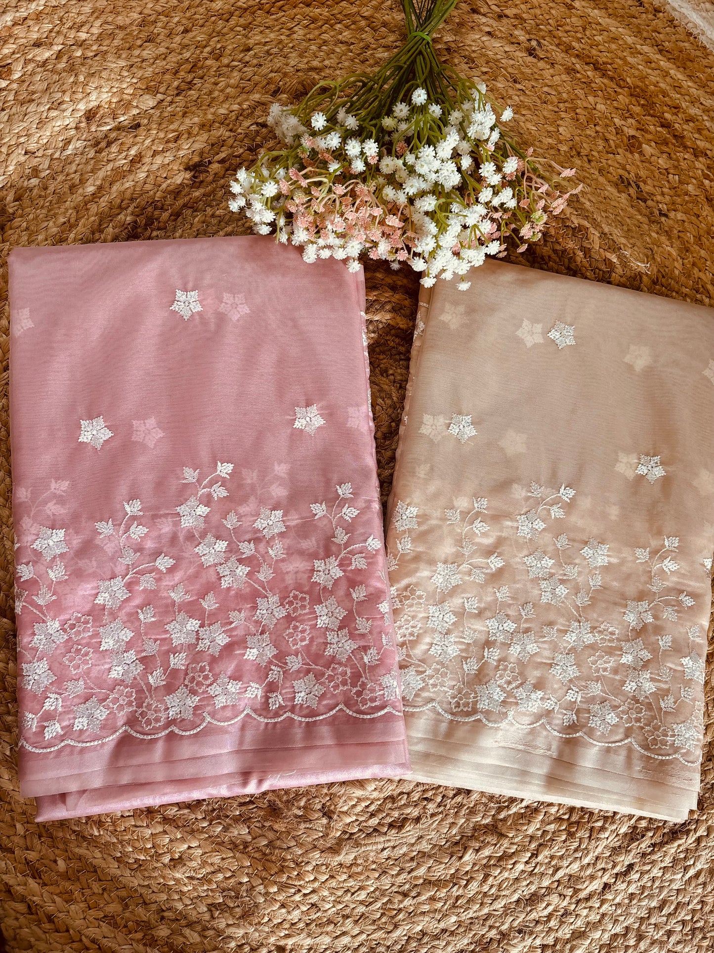 Premium semi organza saree with thread work