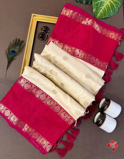 Soft semi silk saree - coin chakra