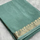 Premium viscous crushed chinon silk with lurex zari lines - 2