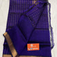 Beautiful Mangalagiri Silk cotton saree with zari checks