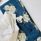 Floral chinon silk saree with embroidery