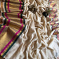 Pure authentic mul cotton saree with zari lines border - without blouse