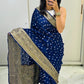 Semi dola silk with bandhini prints