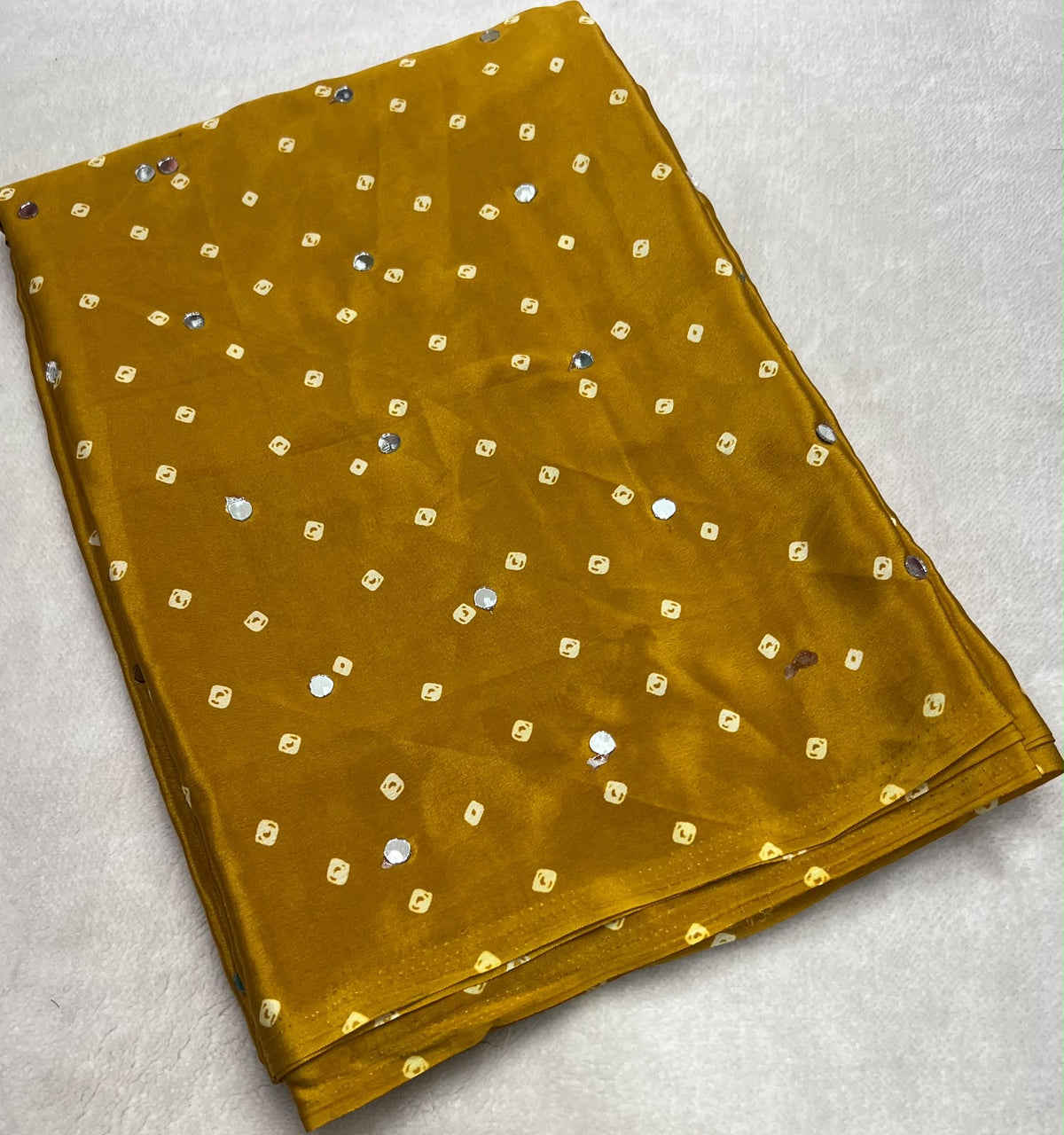 Navrathri special premium crepe silk saree with bandhini prints and colorful pallu