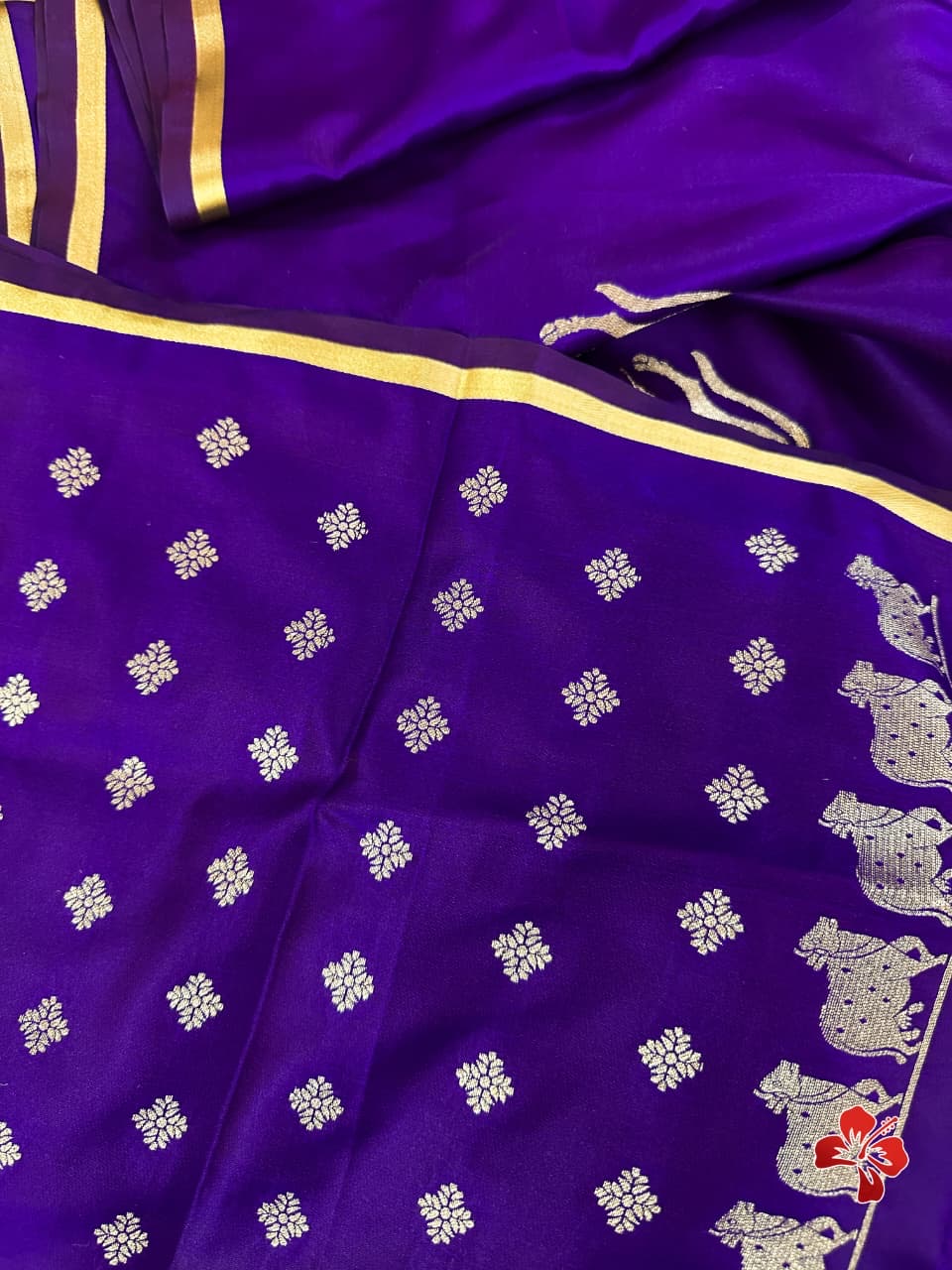 Beautiful semi satin silk saree with pichwai weavings