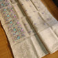 Pure organza silk saree with minakari embroidery