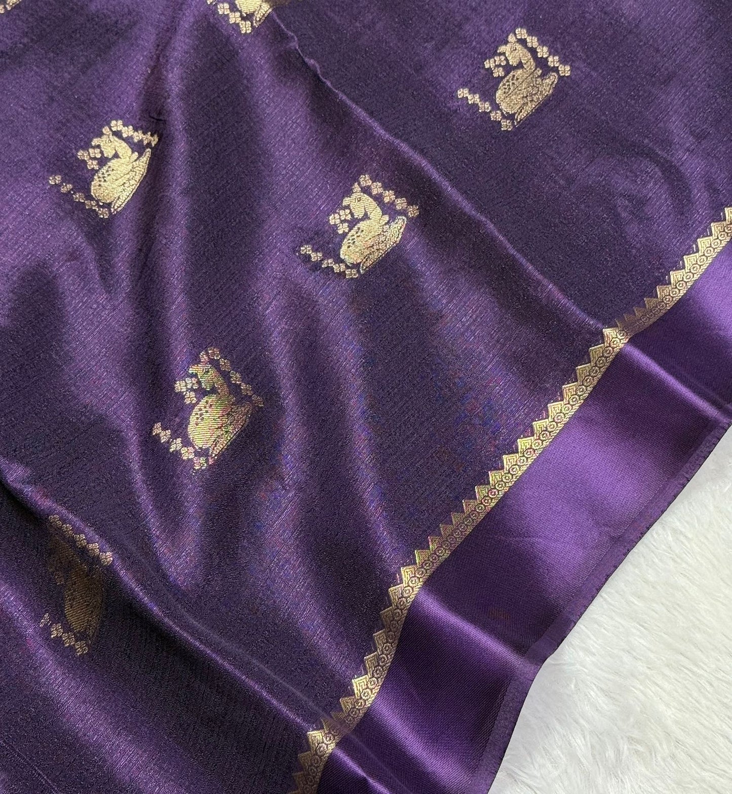 Beautiful khadi viscous silk - deer design
