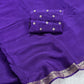 Beautiful viscous chinon saree with zari weaving border and viscous butta blouse