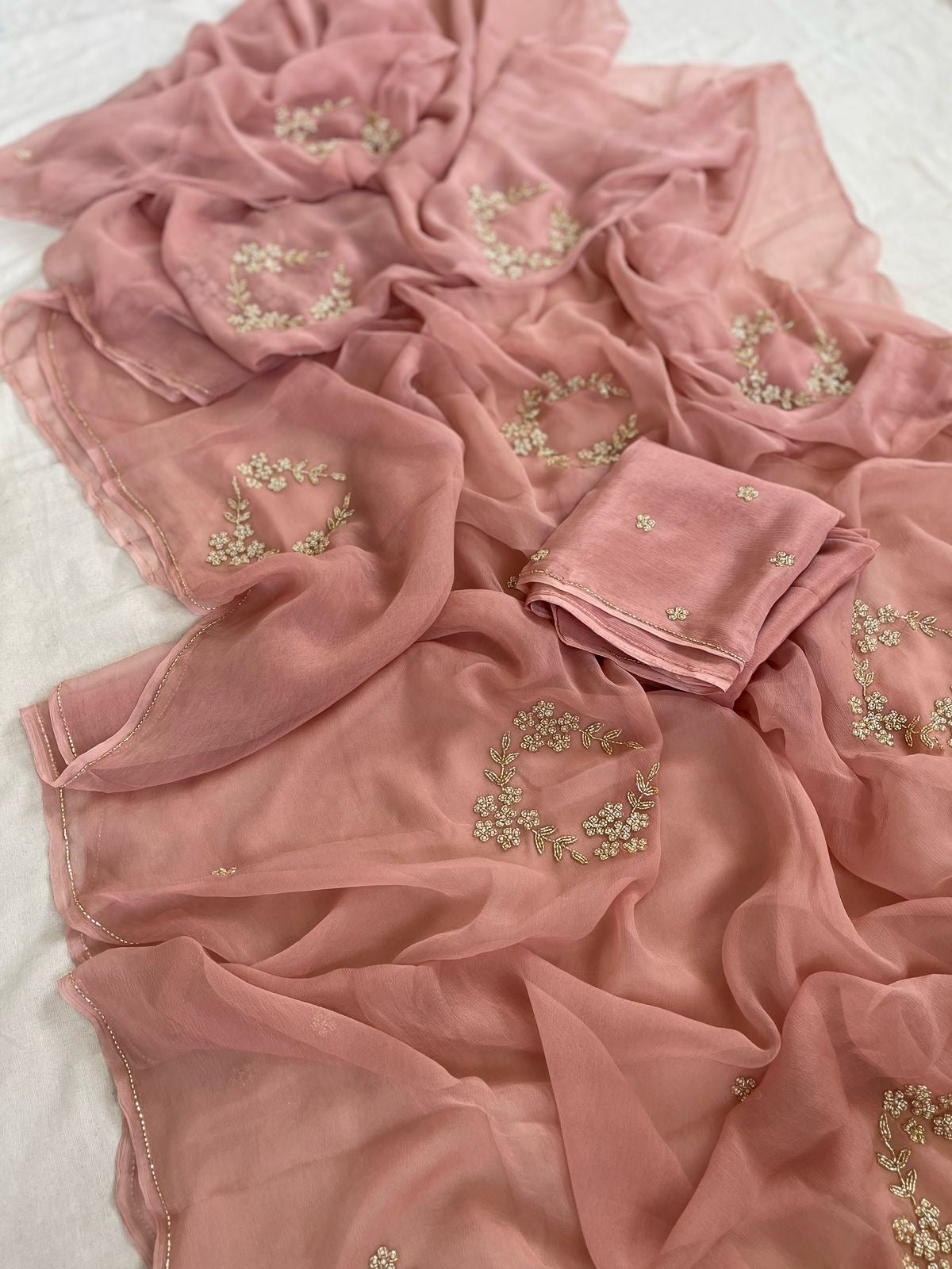 Pure chiffon with handwork
