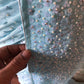 Pure Chinnon Silk saree with pearl sequins handwork