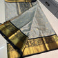 Beautiful semi katan Banarasi silk saree with contrast border