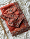 Beautiful soft organza crepe silk saree with handwork (Prebooking)