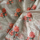 Premium kora organza saree with cross stitched embroidery and stripes