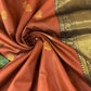 Beautiful rust orange semi silk saree