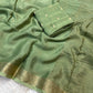 Soft viscose chinon silk saree with jacquard border - pastel shades