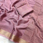 Soft viscose chinon silk saree with jacquard border - pastel shades