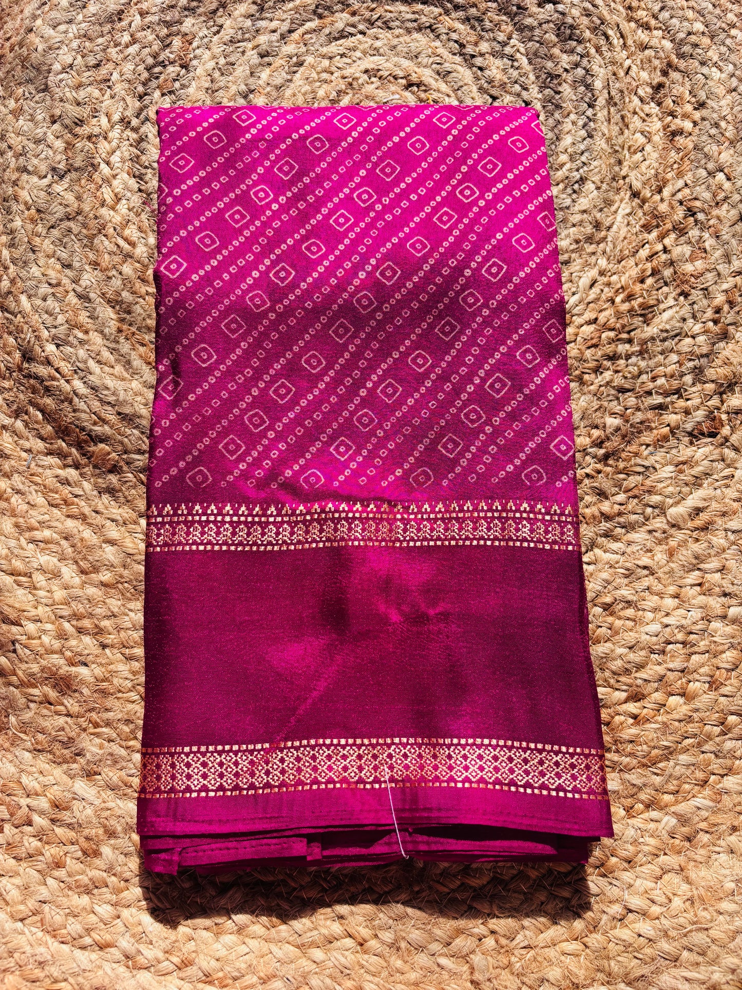 Fancy Mangalagiri saree with bandhini prints