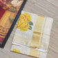Premium Tissue Striped Saree with Rose Embroidery