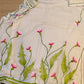 Pure mul cotton handpainted saree - globe amaranth