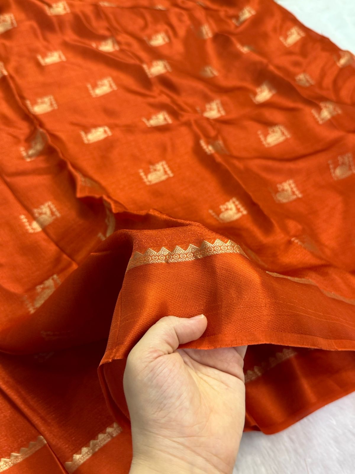 Beautiful khadi viscous silk - deer design