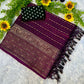 Beautiful semi dola silk sarees with zari lines