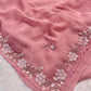 Soft crush tissue saree - pastel pink