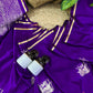 Beautiful semi satin silk saree with pichwai weavings