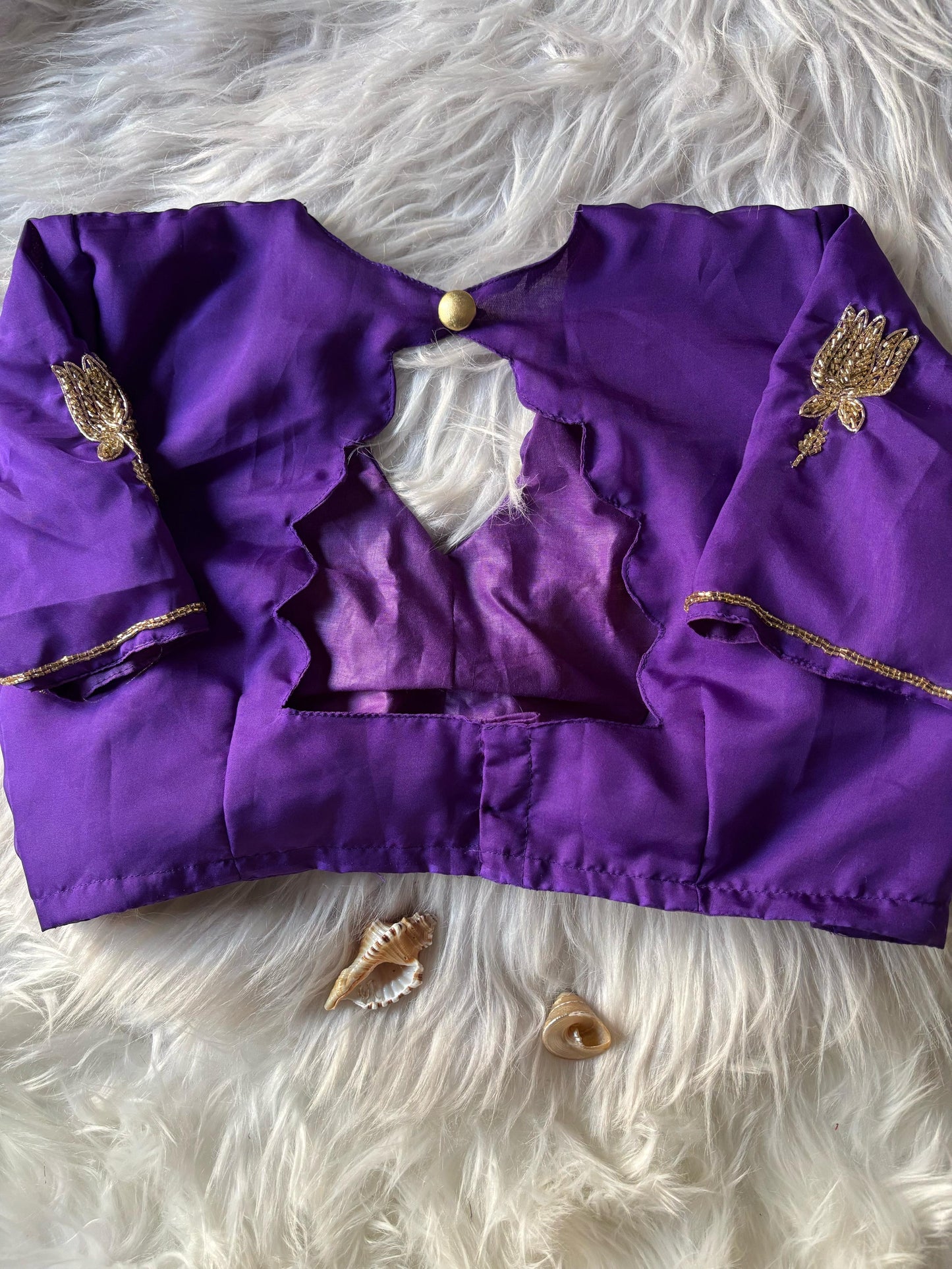 Mrunal Thakur inspired purple handwork organza saree