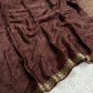 Beautiful viscous chinon saree with zari weaving border and viscous butta blouse