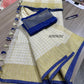 Pure linen checks saree with contrast blouse