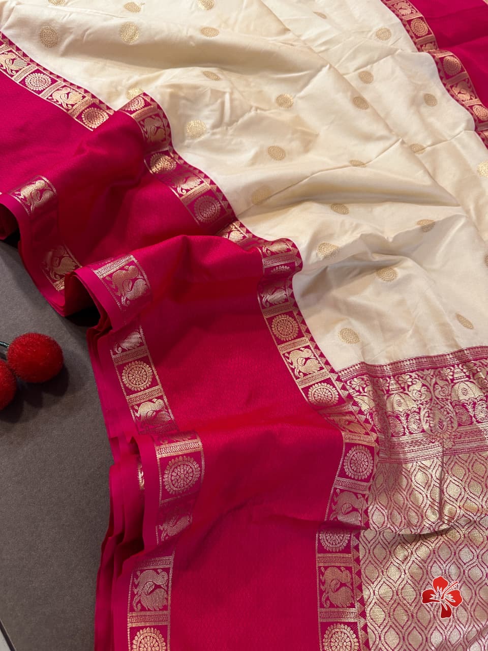 Soft semi silk saree - coin chakra