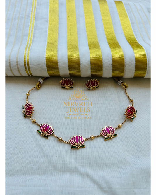Lotus choker - Manju warrier inspired
