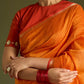 Prebooking - Pure Maheshwari silk cotton saree with zari checks and small border - orange