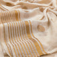 Pure authentic mul cotton saree with zari stripes border and polka body - without blouse