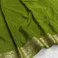 Premium viscous crushed chinon silk with lurex zari lines