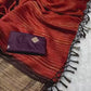 Beautiful semi dola silk saree in rust orange and brown