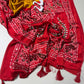 Soft semi satin crape silk saree with mirror work - yellow red