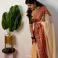 Premium pure mul cotton saree with pink tassels and jacquard border